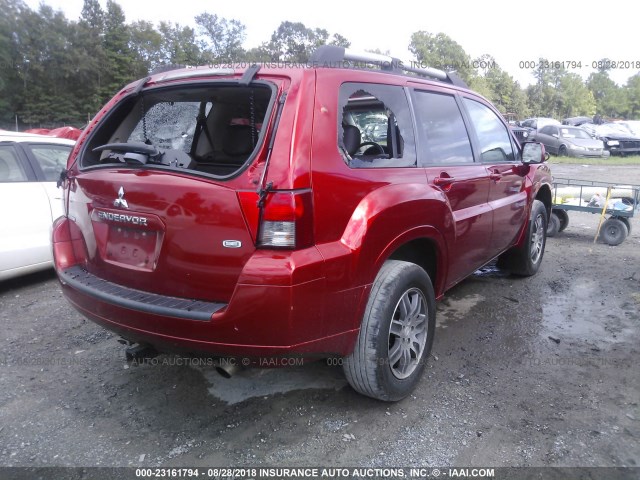 4A4MN31S98E019951 - 2008 MITSUBISHI ENDEAVOR SE RED photo 4