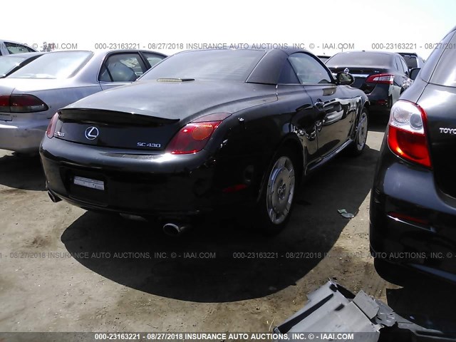 JTHFN48Y640053626 - 2004 LEXUS SC 430 BLACK photo 4