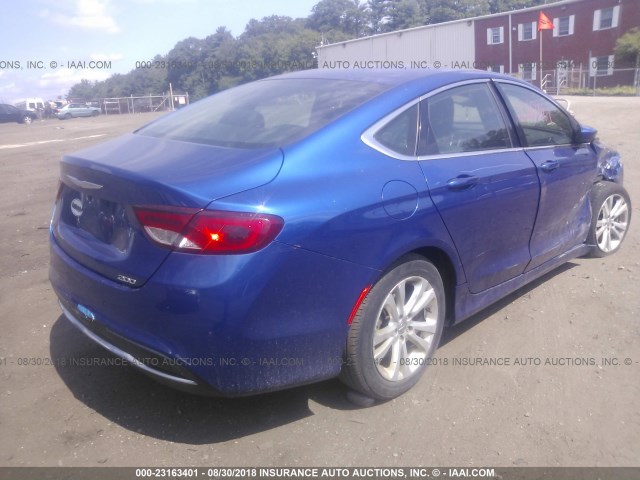 1C3CCCAB4FN632523 - 2015 CHRYSLER 200 LIMITED BLUE photo 4