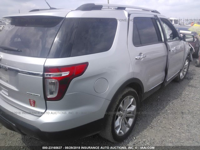 1FM5K7F84EGC20239 - 2014 FORD EXPLORER LIMITED SILVER photo 4