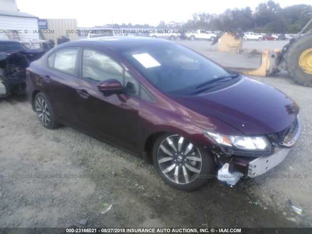 19XFB2F93FE105489 - 2015 HONDA CIVIC EXL BURGUNDY photo 1