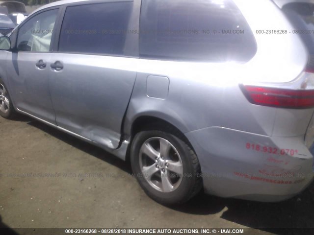 5TDZK3DC9FS558622 - 2015 TOYOTA SIENNA GRAY photo 6