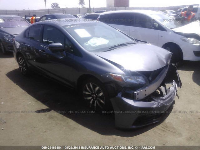 19XFB2F91EE250495 - 2014 HONDA CIVIC EXL GRAY photo 1