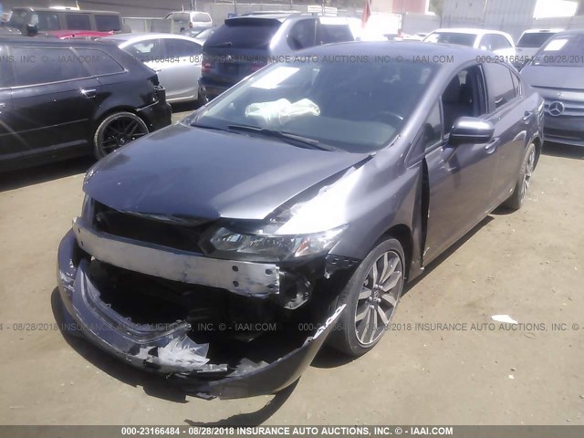 19XFB2F91EE250495 - 2014 HONDA CIVIC EXL GRAY photo 2