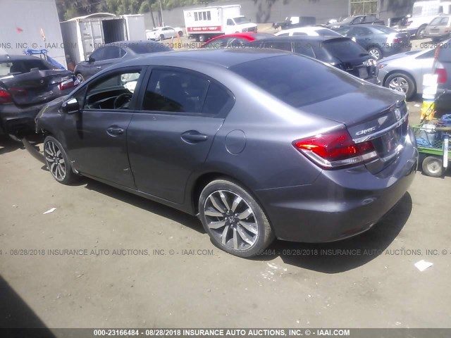 19XFB2F91EE250495 - 2014 HONDA CIVIC EXL GRAY photo 3