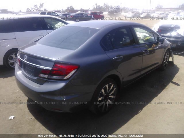 19XFB2F91EE250495 - 2014 HONDA CIVIC EXL GRAY photo 4