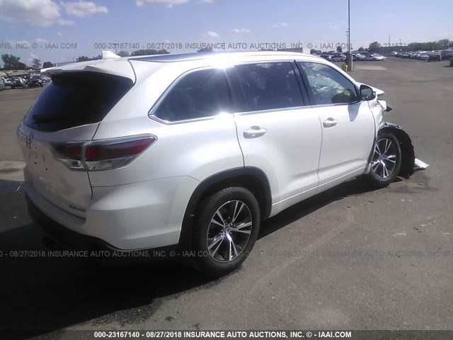 5TDJKRFH7GS232232 - 2016 TOYOTA HIGHLANDER XLE თეთრი ფოტო 4