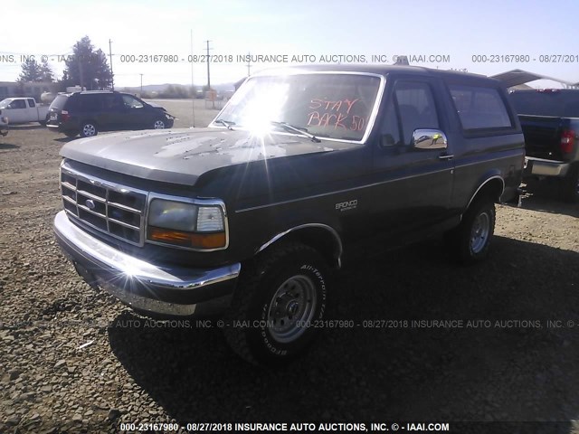 1FMEU15H5NLA70254 - 1992 FORD BRONCO U100 GREEN photo 2