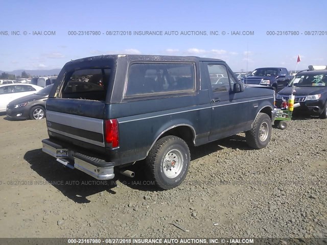 1FMEU15H5NLA70254 - 1992 FORD BRONCO U100 GREEN photo 4