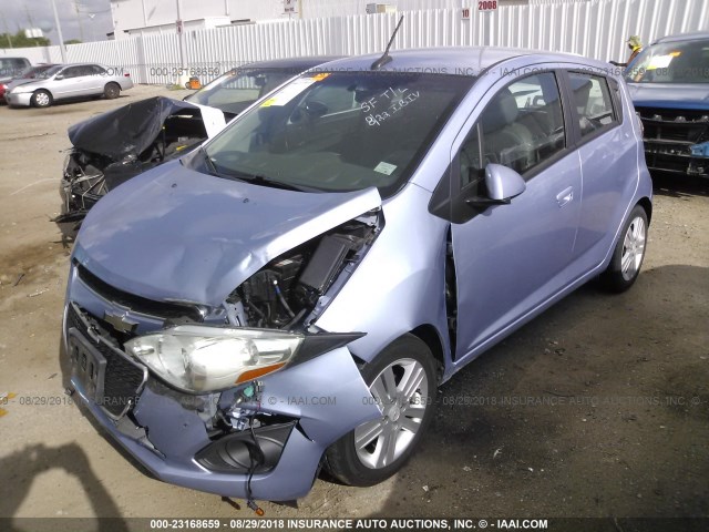 KL8CB6S93EC459110 - 2014 CHEVROLET SPARK LS BLUE photo 2