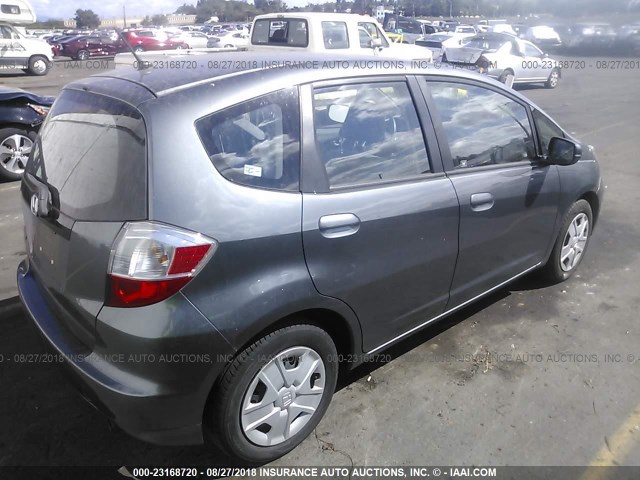 JHMGE8H30DC026856 - 2013 HONDA FIT GRAY photo 4