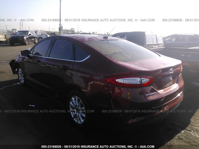 3FA6P0G78GR225176 - 2016 FORD FUSION S RED photo 3