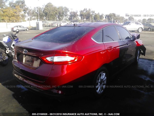 3FA6P0G78GR225176 - 2016 FORD FUSION S RED photo 4