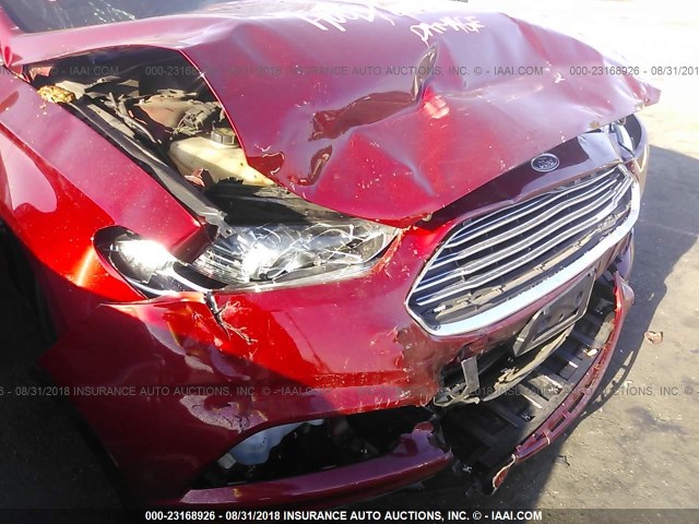 3FA6P0G78GR225176 - 2016 FORD FUSION S RED photo 6