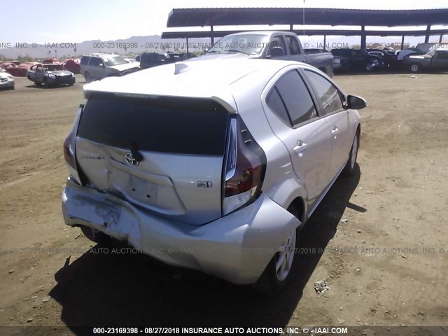 JTDKDTB39F1090256 - 2015 TOYOTA PRIUS C SILVER photo 4