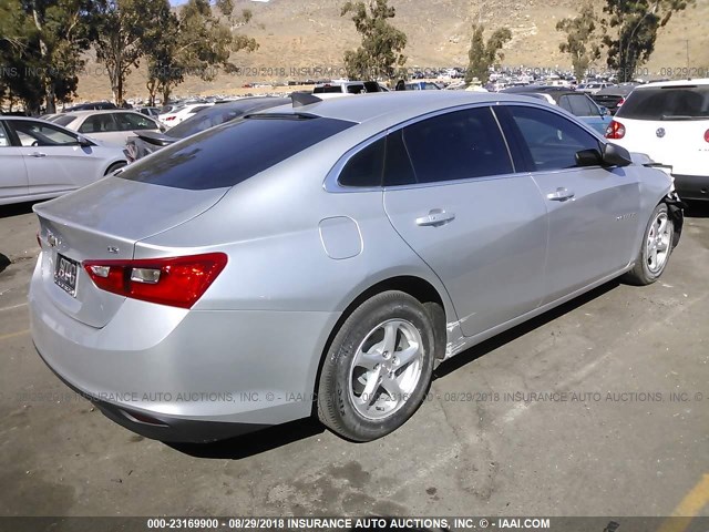 1G1ZB5ST1GF286463 - 2016 CHEVROLET MALIBU LS 银色 照片 4
