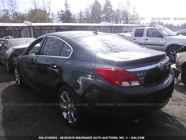 2G4GS5EV6D9202777 - 2013 BUICK REGAL PREMIUM BLACK photo 3