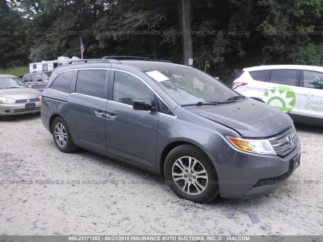 5FNRL5H60CB128636 - 2012 HONDA ODYSSEY EXL GRAY photo 1