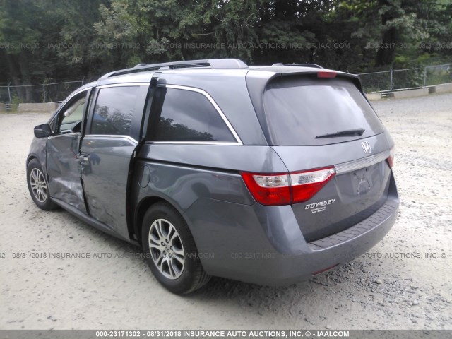 5FNRL5H60CB128636 - 2012 HONDA ODYSSEY EXL GRAY photo 3