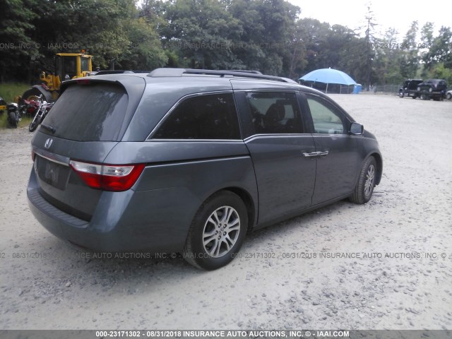 5FNRL5H60CB128636 - 2012 HONDA ODYSSEY EXL GRAY photo 4