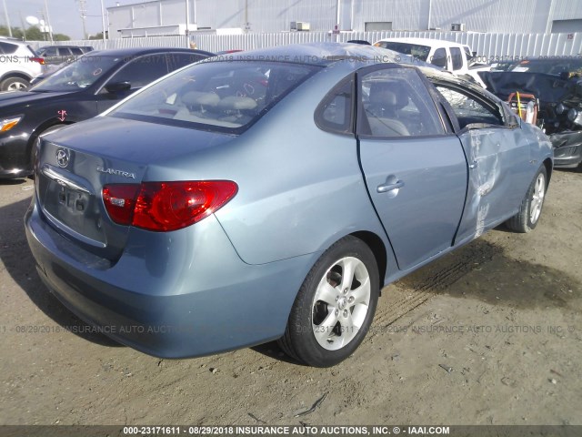 KMHDU46D97U071140 - 2007 HYUNDAI ELANTRA GLS/SE/LIMITED Light Blue photo 4