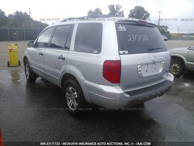 5FNYF18535B049421 - 2005 HONDA PILOT SILVER photo 3