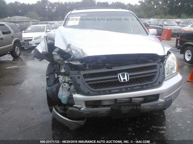 5FNYF18535B049421 - 2005 HONDA PILOT SILVER photo 6