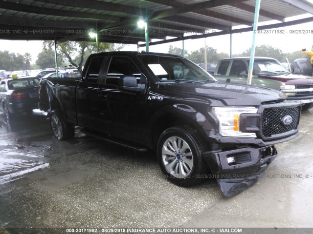 1FTEX1CP6JKC31104 - 2018 FORD F150 SUPER CAB BROWN photo 1