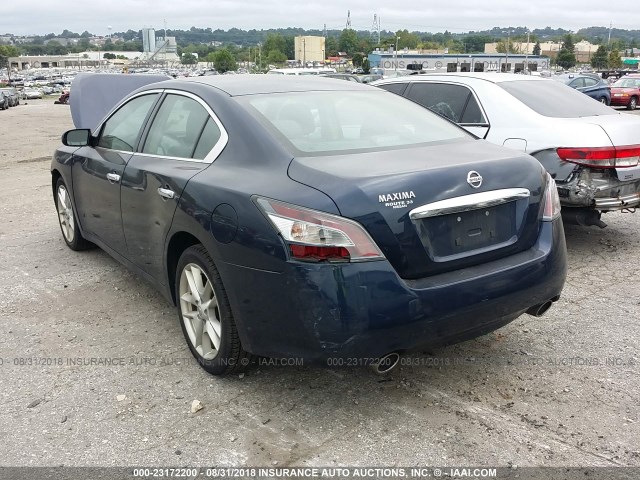 1N4AA5AP5EC467324 - 2014 NISSAN MAXIMA S/SV BLUE photo 3