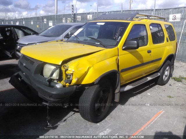 5N1ED28T61C564039 - 2001 NISSAN XTERRA XE/SE YELLOW photo 2