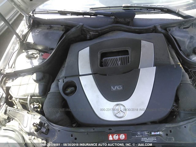 WDBRF52H36F742161 - 2006 MERCEDES-BENZ C GENERATION 2006 230 SILVER photo 10