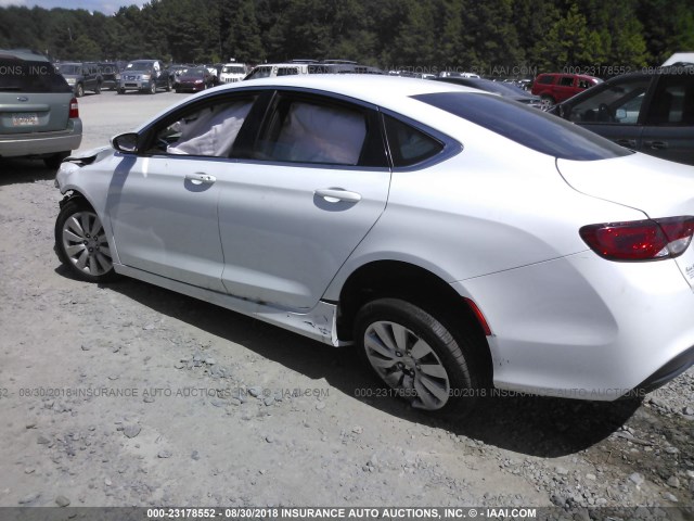 1C3CCCFB6FN668593 - 2015 CHRYSLER 200 LX WHITE photo 3