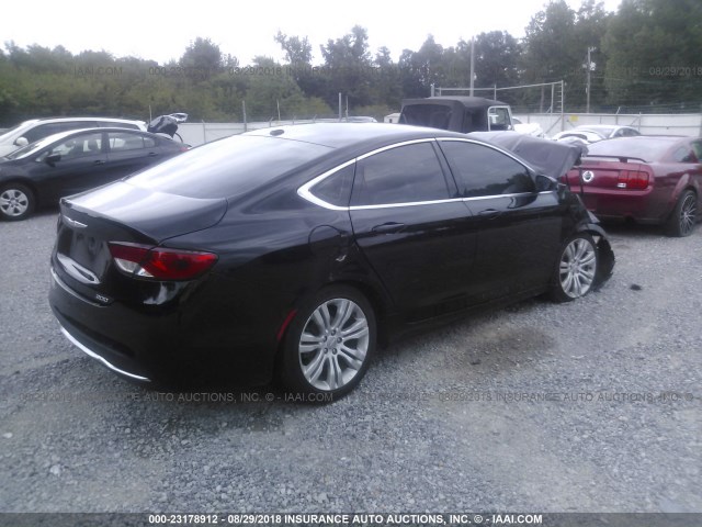 1C3CCCAB4FN555586 - 2015 CHRYSLER 200 LIMITED BLACK photo 4