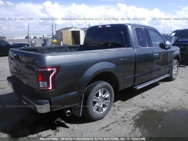 1FTEX1C8XFKD19976 - 2015 FORD F150 SUPER CAB GRAY photo 4