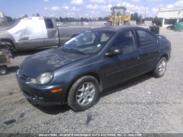 1B3ES56C22D534659 - 2002 DODGE NEON ES BLUE photo 2