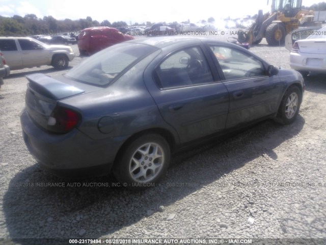 1B3ES56C22D534659 - 2002 DODGE NEON ES BLUE photo 4