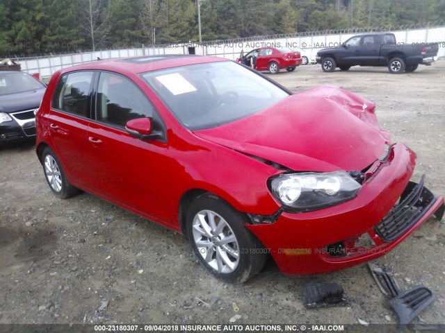 WVWDB7AJXEW006792 - 2014 VOLKSWAGEN GOLF RED photo 1