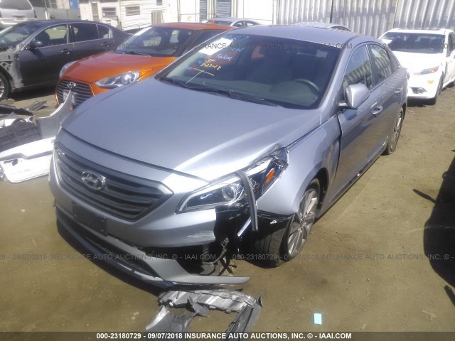 5NPE34AF9HH529923 - 2017 HYUNDAI SONATA SPORT/LIMITED SILVER photo 2