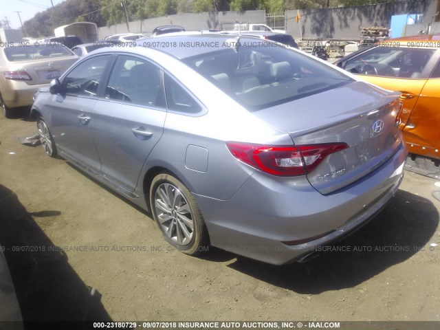 5NPE34AF9HH529923 - 2017 HYUNDAI SONATA SPORT/LIMITED SILVER photo 3