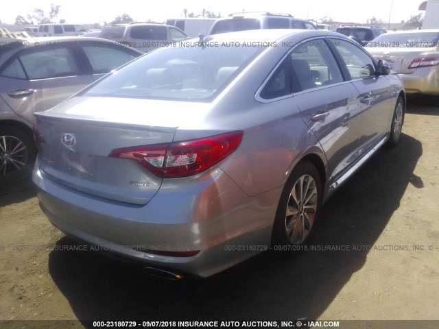 5NPE34AF9HH529923 - 2017 HYUNDAI SONATA SPORT/LIMITED SILVER photo 4