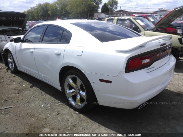 2C3CDXCT5DH726507 - 2013 DODGE CHARGER R/T WHITE photo 3