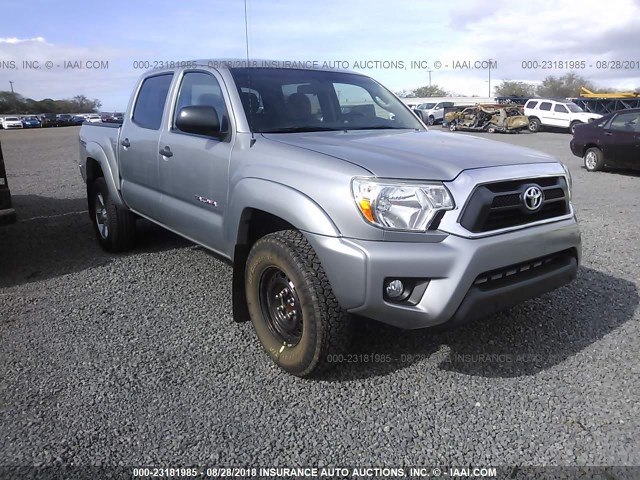 3TMJU4GN6FM186098 - 2015 TOYOTA TACOMA DOUBLE CAB PRERUNNER SILVER photo 1