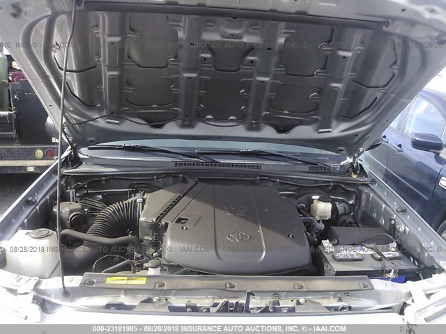 3TMJU4GN6FM186098 - 2015 TOYOTA TACOMA DOUBLE CAB PRERUNNER SILVER photo 10