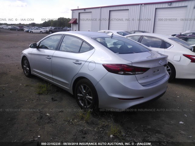 5NPD84LF6JH222614 - 2018 HYUNDAI ELANTRA SEL/VALUE/LIMITED SILVER photo 3