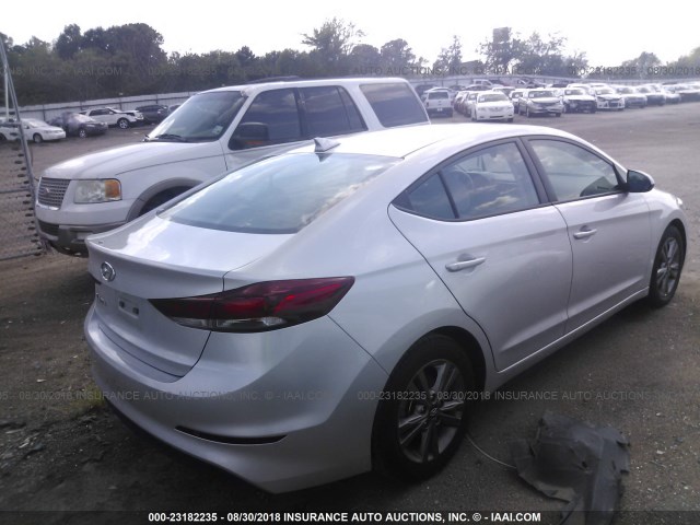 5NPD84LF6JH222614 - 2018 HYUNDAI ELANTRA SEL/VALUE/LIMITED SILVER photo 4