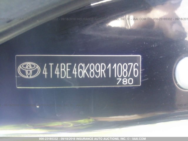 4T4BE46K89R110876 - 2009 TOYOTA CAMRY SE/LE/XLE 黑色 照片 9