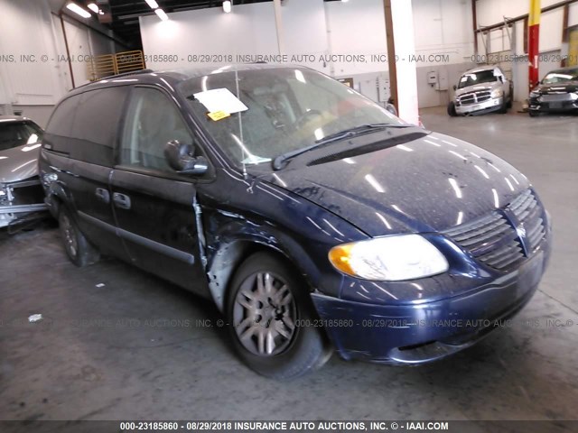 1D4GP24R45B397435 - 2005 DODGE GRAND CARAVAN SE BLUE photo 1