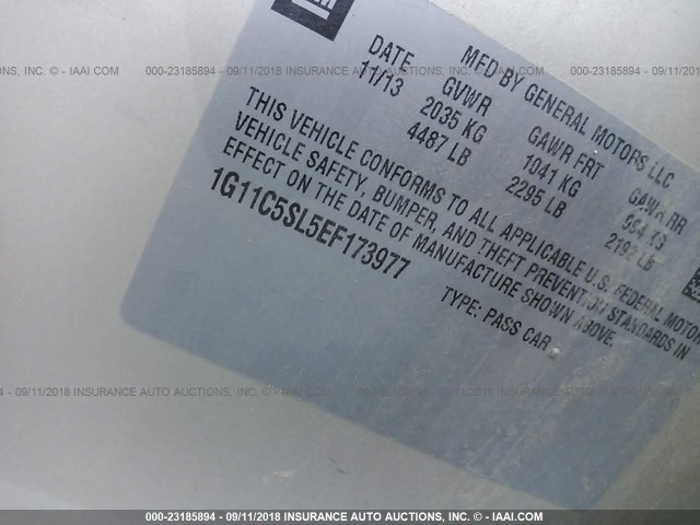 1G11C5SL5EF173977 - 2014 CHEVROLET MALIBU 1LT 金色 照片 9