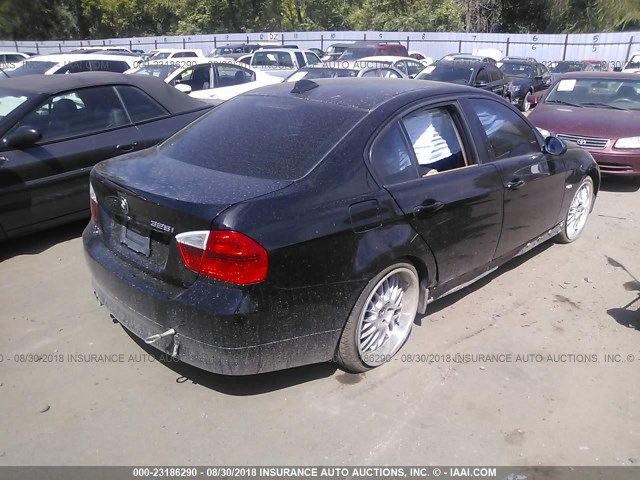 WBAVC53548FZ85507 - 2008 BMW 328 I SULEV BLACK photo 4