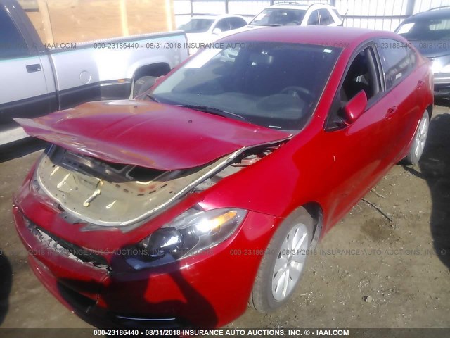 1C3CDFBA4ED682735 - 2014 DODGE DART SXT RED photo 2